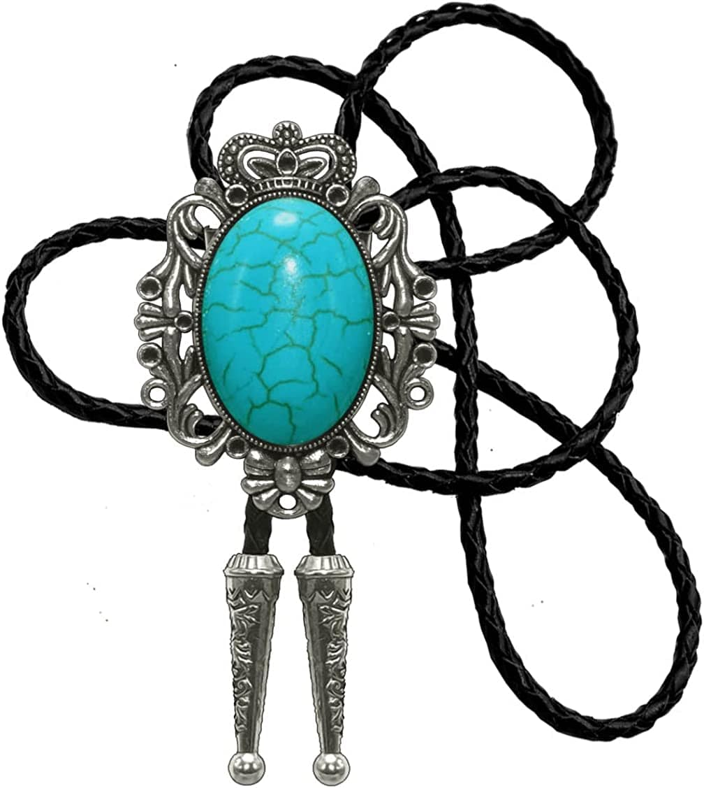 Natural stone  BOLO tie, green, One Size