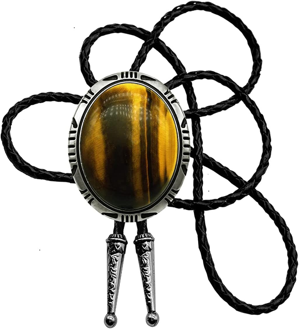 Natural stone  BOLO tie, green, One Size