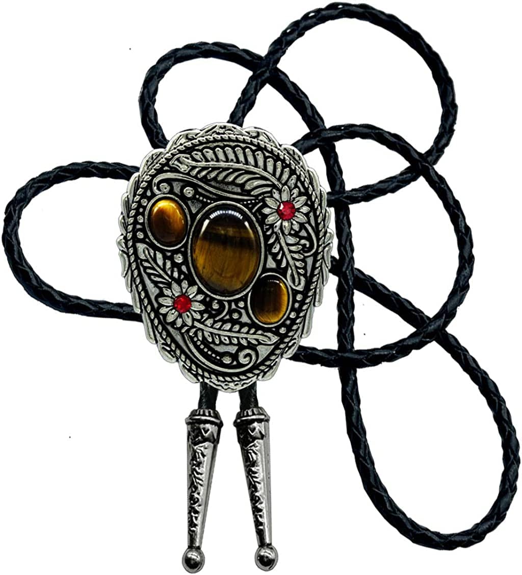 Natural stone  BOLO tie, green, One Size