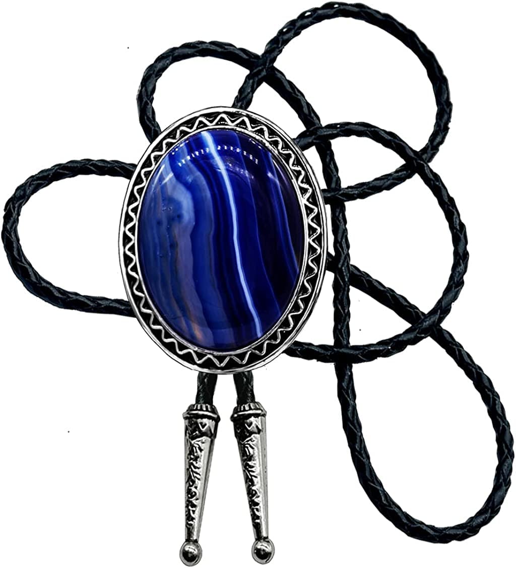 Natural stone  BOLO tie, green, One Size