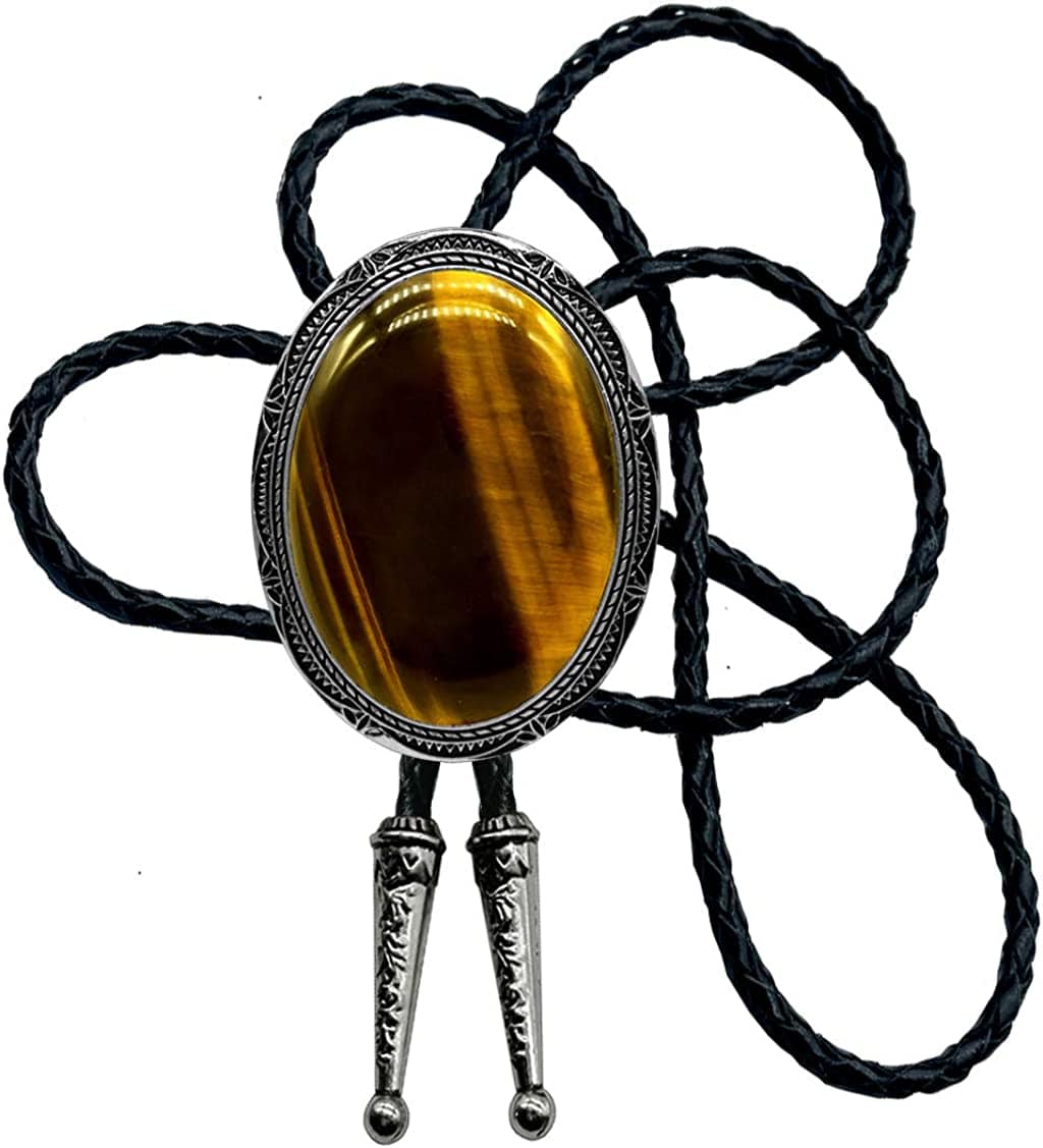Natural stone  BOLO tie, green, One Size