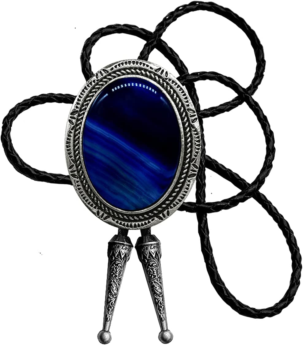 Natural stone  BOLO tie, green, One Size