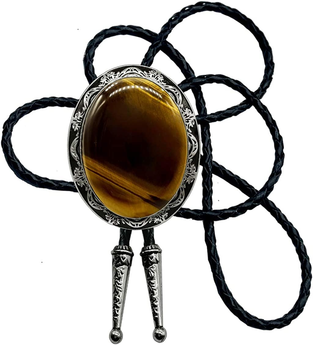 Natural stone  BOLO tie, green, One Size