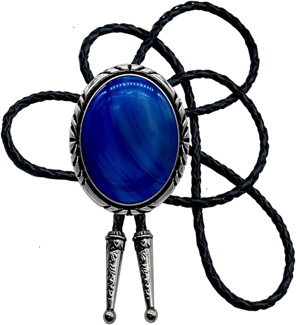Natural stone  BOLO tie, green, One Size