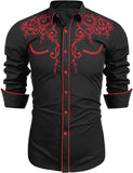 Camisa bordada de manga larga para hombre de COOFANDY, camisas informales de corte entallado con botones