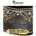 Gorra de México, ajustable, unisex, estilo charro, poliéster/acrílico, diseño de piel de serpiente bordada en color negro 