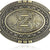 Western oval belt buckle with engraved two-tone Z initial and scroll border