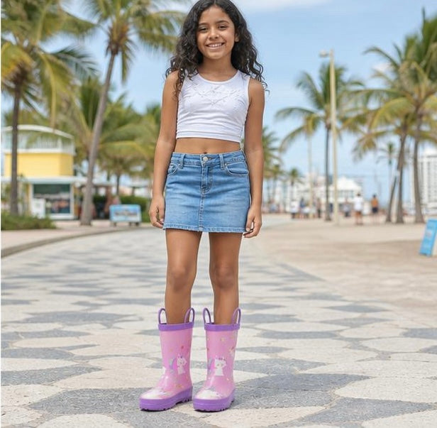 Botas de lluvia de goma para niños Mucky Wear, botas para niñas