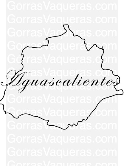 Aguascalientes digital file SVG with state outline map and script text