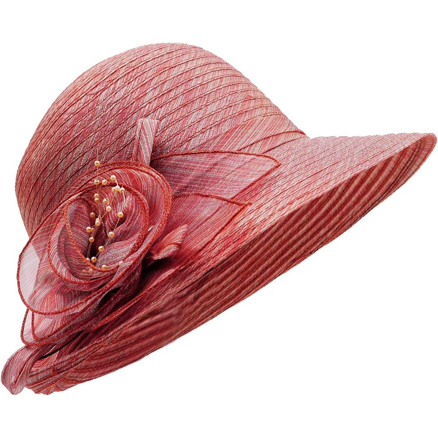 Organza Derby Hats for Women – Floral Fascinator, Tea Party Outfit Hat