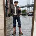 Botas vaqueras con punta cuadrada patriótica para hombre