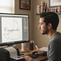 A stylized outline of Campeche with the name 'Campeche' written across the top in a bold font.
