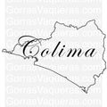A stylized outline of the Colima region with the name 'Colima' written across it.