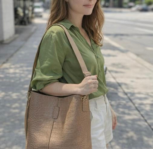 Bolso bandolera de lujo de piel de cocodrilo para mujer 