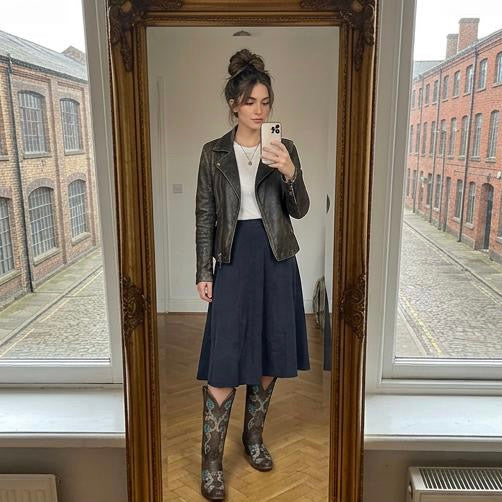 Botas vaqueras estilo western para mujer, Florence Heritage Square Snip Toe de Silver Canyon, cuero bordado