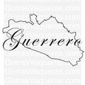 A stylized vector illustration of the state of Guerrero, Mexico, with the name 'Guerrero' written across the design.