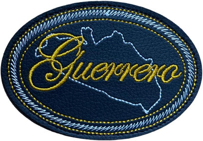 Guerrero Embroidered Patch - 4" x 3" - Snake Skin Design - Hook and Loop Fastener Backing