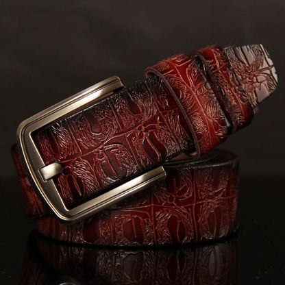 HREECOW Designer Belts Men High Quality Male Belt Genuine Leather, Brown, 41