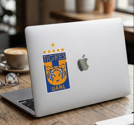 Tigres Die cut Bubble free stickers, 3″×3″, White