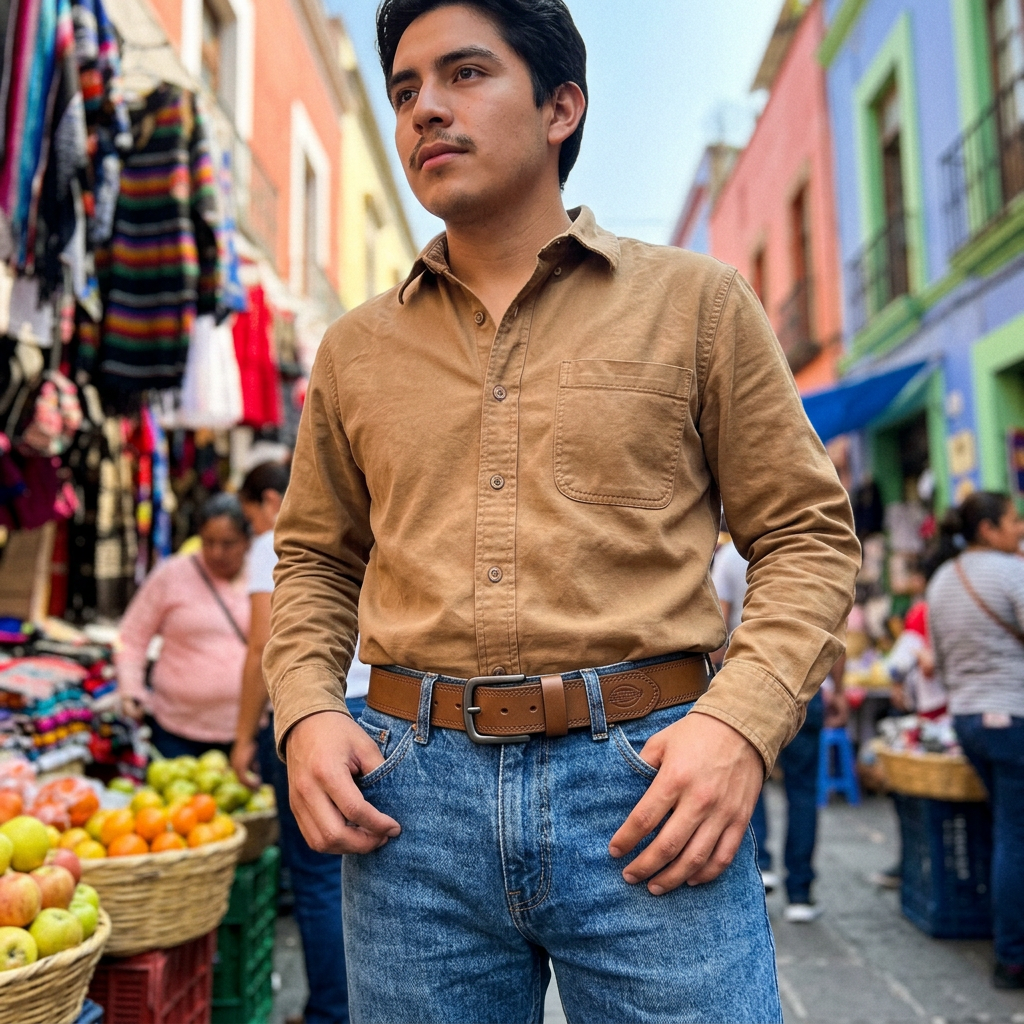 Cinturón de cuero informal para hombre de Dickies