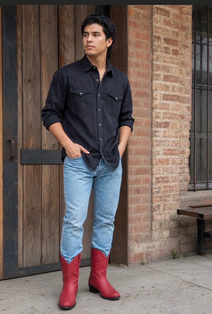 Bota vaquera estilo vaquero occidental para niños, Monterey de Silver Canyon para niños, niñas y bebés