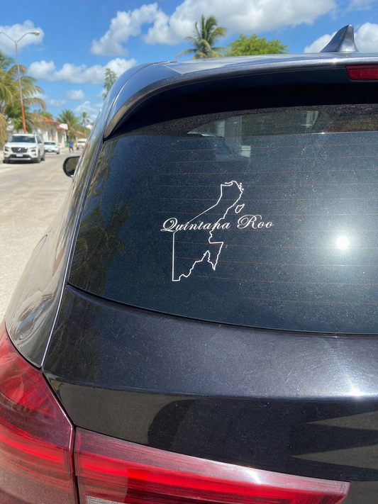 Quintana Roo Die Cut Bubble Free Stickers , 3″×3″, White