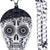 Mexican Bones Skull Stainless Steel Chain, Silver, One Size