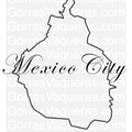 Outline map of Mexico City with the name 'Mexico City' written on it, in a digital file format.