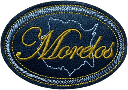 Morelos Embroidered Patch - 4" x 3" - Snake Skin Design - Hook and Loop Fastener Backing