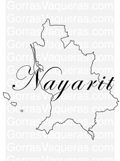 Digital Nayarit map design file with state outline and cursive text, SVG/PDF/PNG