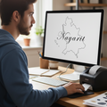 A stylized text 'Nayarit' over a silhouette of a map, intended as a digital design file.