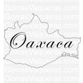 A stylized outline of Oaxaca with the name 'Oaxaca' written across it, indicating it's likely intended as a design element, likely a part of the digital file package.