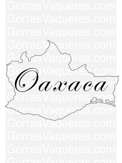 Oaxaca map outline SVG file with cursive Oaxaca text, instant download design