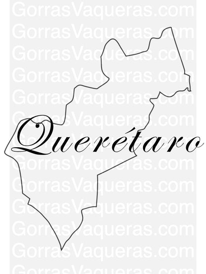Queretaro map outline with cursive 'Queretaro' digital design SVG/PDF