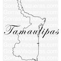 A digital map of Tamaulipas state with its capital city, Mérida, highlighted in a stylized font. The map is outlined in a darker shade and has the state's name in a large, decorative font.