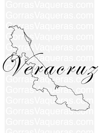 Veracruz cursive script with map outline graphic for sublimation and printable shirts