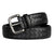 Western Men's Hand-Braided Leather Belt – Black, Coffee, Blue with Pin Buckle, Army Green, 115CM