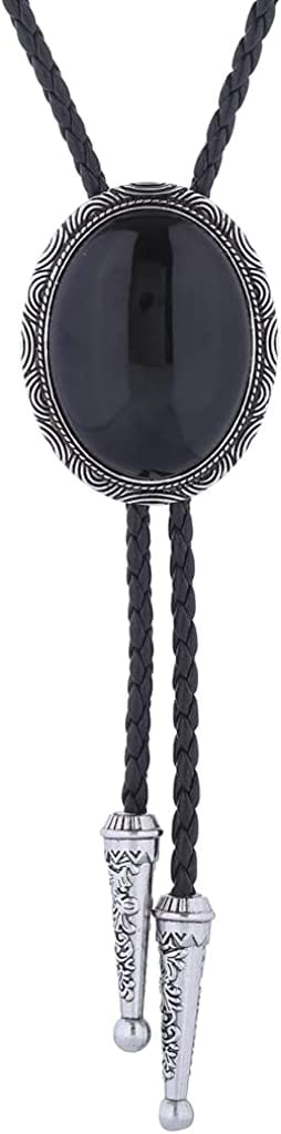 HUABOLA CALYN Black Bolo Tie for Men, Native American Western Cowboy Bolo Tie