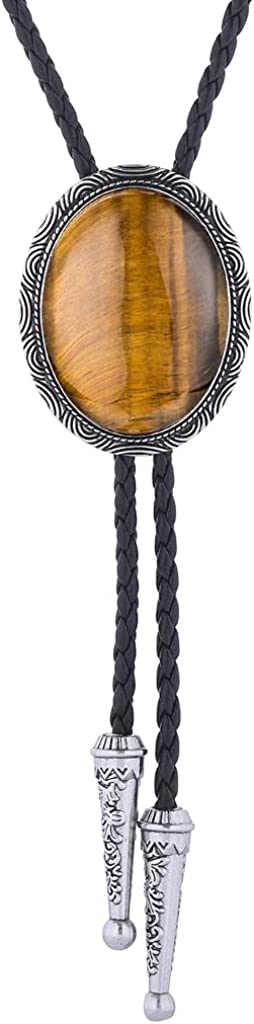 HUABOLA CALYN Black Bolo Tie for Men, Native American Western Cowboy Bolo Tie