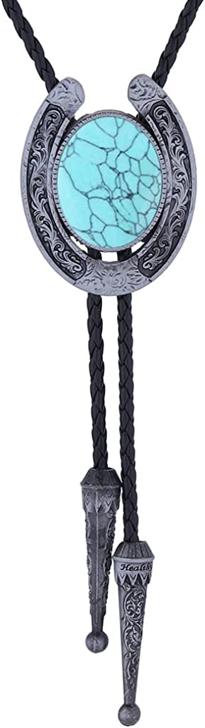 HUABOLA CALYN Black Bolo Tie for Men, Native American Western Cowboy Bolo Tie