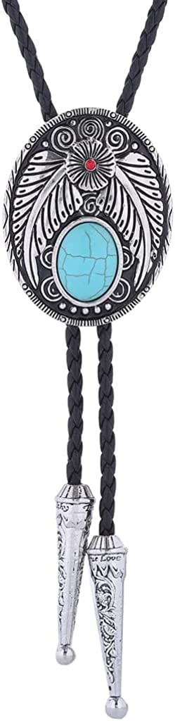 HUABOLA CALYN Handmade Black Round Bolo Tie – Western Cowboy Style