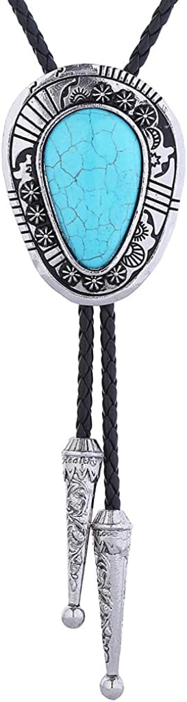 HUABOLA CALYN Black Bolo Tie for Men, Native American Western Cowboy Bolo Tie