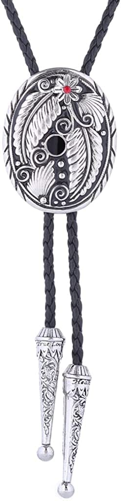 HUABOLA CALYN Black Bolo Tie for Men, Native American Western Cowboy Bolo Tie