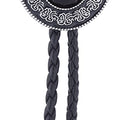 HUABOLA CALYN Handmade Black Round Bolo Tie – Western Cowboy Style