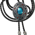 HUABOLA CALYN Handmade Black Round Bolo Tie – Western Cowboy Style