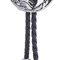 HUABOLA CALYN Handmade Black Round Bolo Tie – Western Cowboy Style