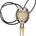 Western Initial Bolo Tie – Custom Golden Letters A-Z for Men & Women Cowboy Fashion