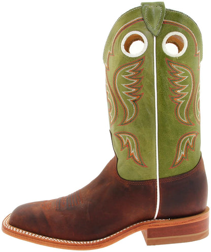 Justin Boots Men's Bent Rail 13" Square toe Boot, 7, Cognac Ponteggio/Green Cow