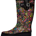 Botas de lluvia para mujer K Komforme con suela antideslizante, impermeables y con patrones de moda