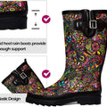 Botas de lluvia para mujer K Komforme con suela antideslizante, impermeables y con patrones de moda